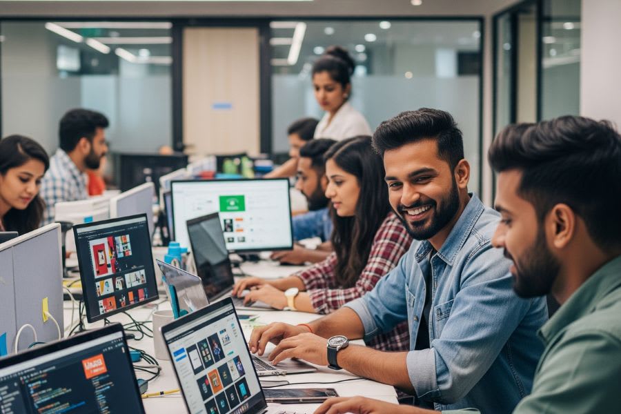 Students participating in IoT and Data Science training